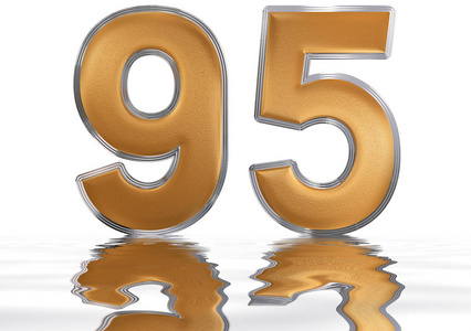 数字 95,九十五,反映在水面上,隔离照片