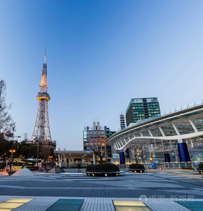 名古屋市与名古屋塔日本城市天际线照片 正版商用图片0q8rk0 摄图新视界