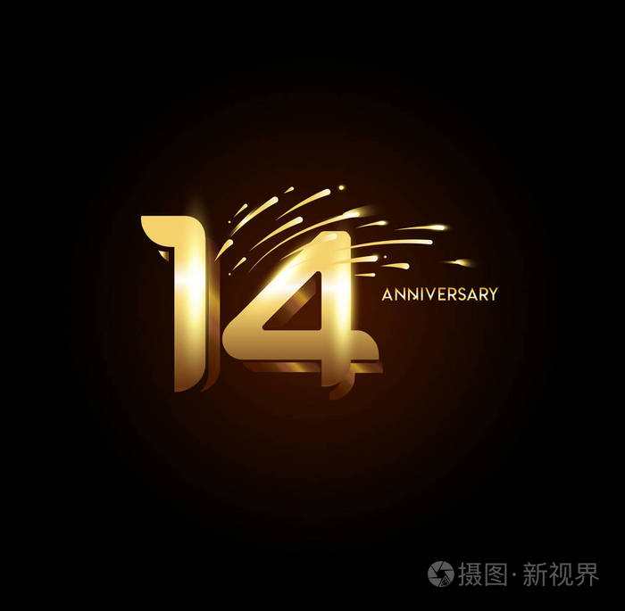 14年黄金周年纪念标志, 装饰背景