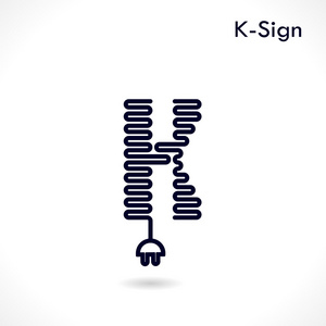 创意 K 字母图标抽象徽标设计矢量模板