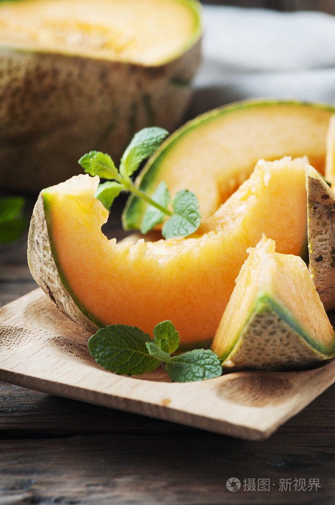 鲜橙色甜瓜照片-正版商用图片0q8udp-摄图新视界