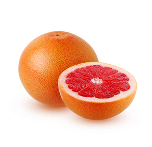 葡萄柚隔离在白色背景上