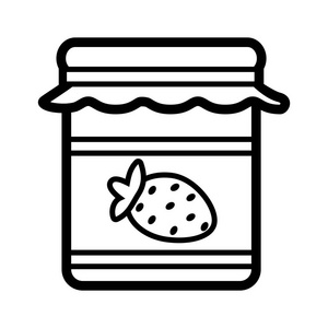 幼儿绘画草莓着色书为孩子, 果酱罐子照片