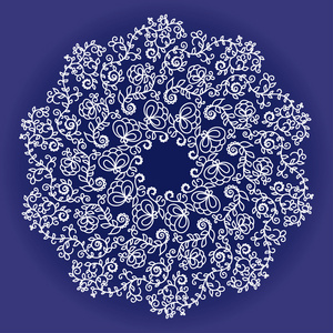 抽象花卉圆形装饰
