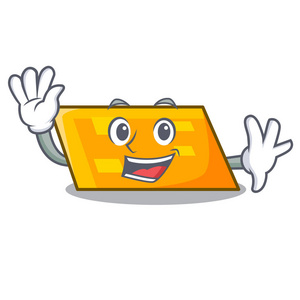 瓦砖房插画挥舞平行四边形字符卡通风格矢量插画照片