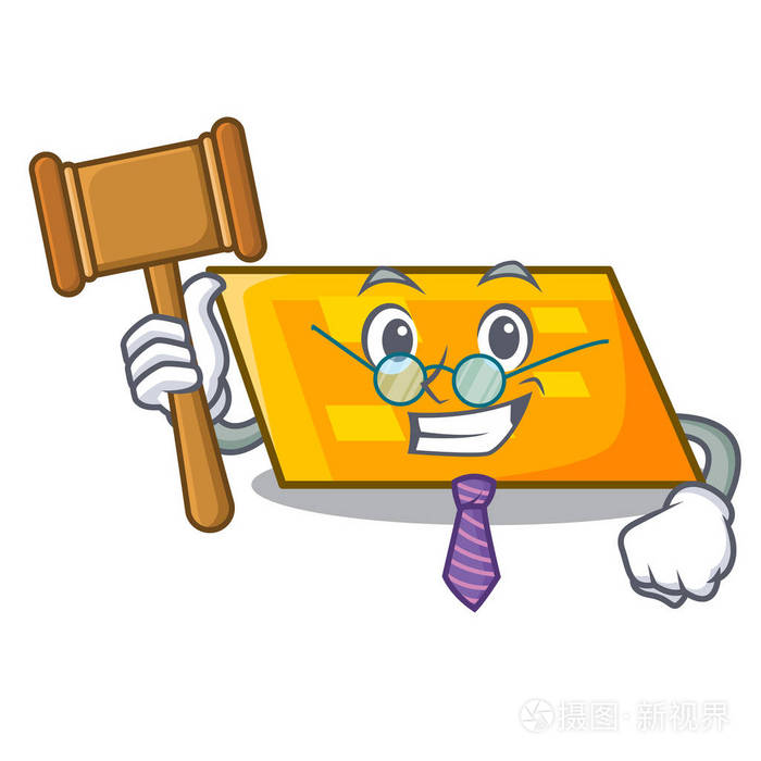 法官平行四边形吉祥物卡通风格矢量插画