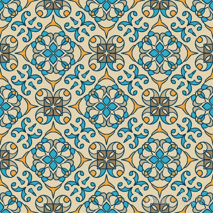 矢量无缝纹理.美丽的彩色的图案设计和装饰元素的时尚