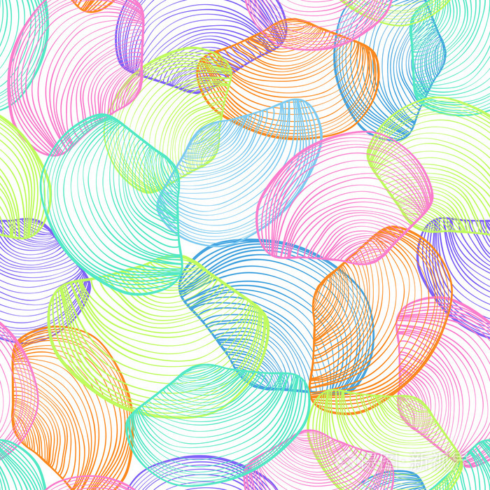 抽象的无缝图案的彩色的贝壳