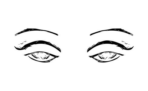 手绘轮廓人眼插画