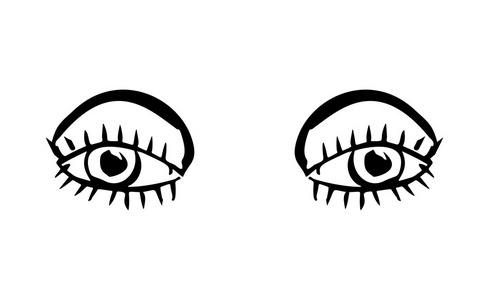 手绘轮廓人眼