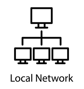 本地网络的简单线条图标图像
