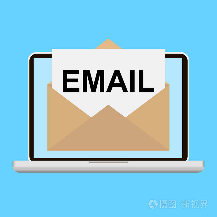 电子邮件营销, 网络广告理念.矢量插图
