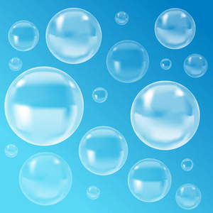 透明反射用反射透明的泡泡.矢量照片