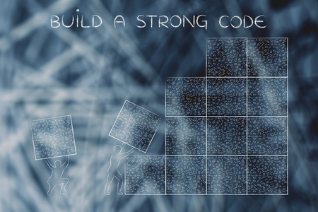 建设一个强大的代码的理念图片