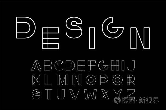 矢量简约字体 现代未来主义设计 创意英语字母表 白色拉丁文字母插画 正版商用图片0qa3bt 摄图新视界