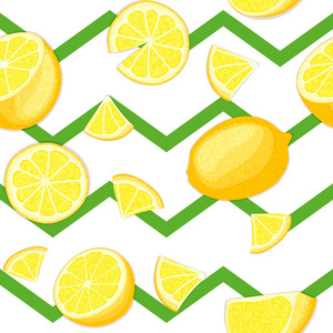 成熟多汁的热带柠檬条纹无缝背景