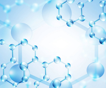 医疗, 化学, 全3d 背景头发精华治疗创意分子背景.科学和医学的概念.
