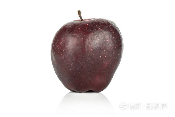一个苹果红色的美味被孤立在白色背景深红色现代 variet