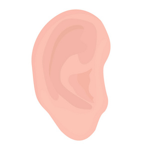 显示人体部分外耳的卡通人物的图标