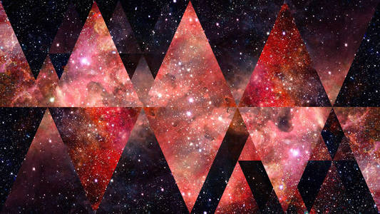 宇宙, 星云, 银河和神圣的几何拼贴画。抽象外空。Nasa 提供的这个图像的元素