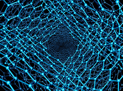 原子作为3d 渲染的石墨烯原子结构的纳米技术背景图照片