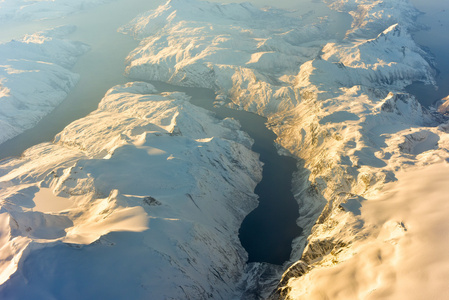 鸟瞰图挪威峡湾