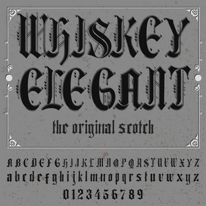 脚本字体威士忌优雅复古脚本字体矢量字体标签和任何类型设计