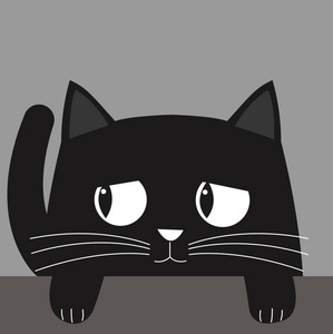 滑稽的猫家庭动画片黑色滑稽的猫为家庭设计照片