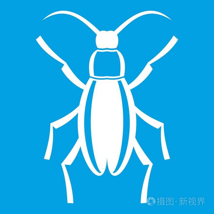 甲虫臭虫图标白色