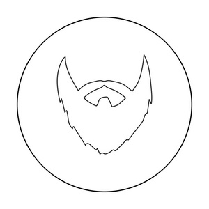 勒芒胡子图标在白色背景上孤立的轮廓样式。胡子象征股票矢量图