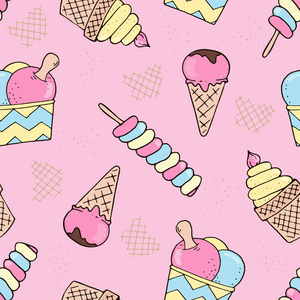 手绘可爱的糖果图案.矢量设计照片