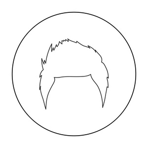 勒芒发型图标在白色背景上孤立的轮廓样式。胡子象征股票矢量图