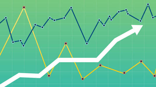 带有箭头的抽象财务图表