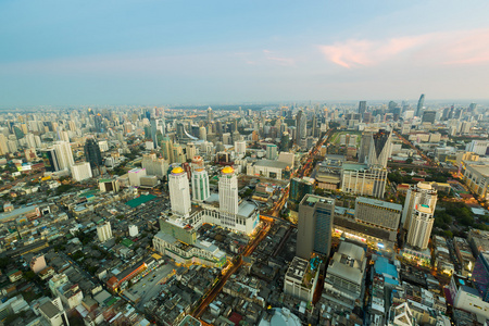 顶视图曼谷中央商务区