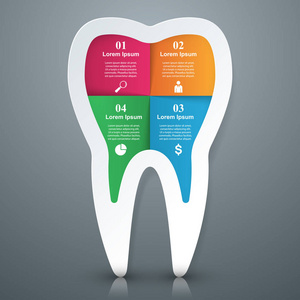 业务信息图表。牙齿图标