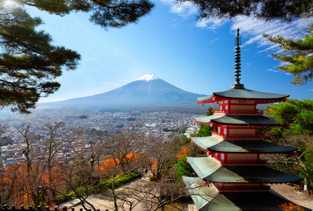 富士山与红塔在秋天