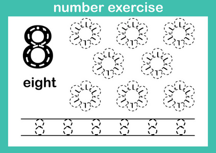 数字练习插图向量