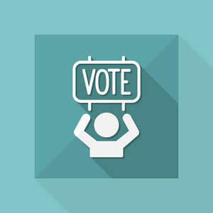 投票通知卡选举的支持者图标照片