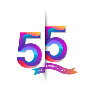 55年多彩的周年纪念标志, 装饰背景