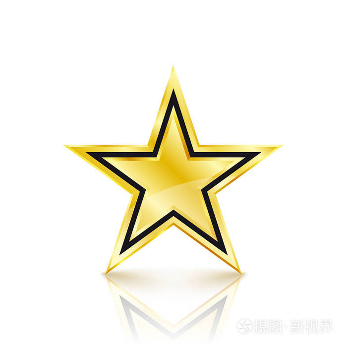 白色背景上颗金色的星星.矢量图