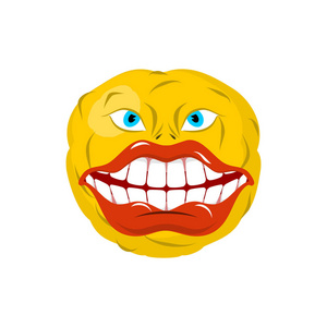 笑脸图释。疯狂的表情符号。快乐是一种情感。黄色的球