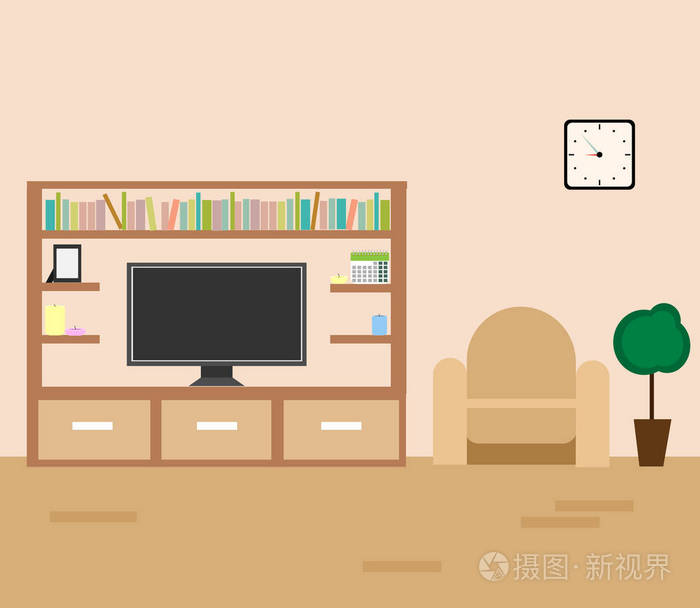 矢量内部的客厅