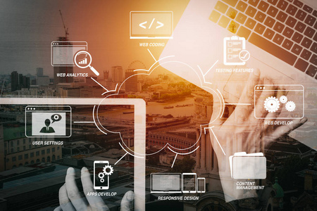 利用虚拟图中的网站设计开发编程和编码技术.