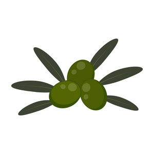 平面图标绿色橄榄