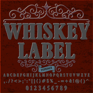 脚本字体威士忌标签老式脚本字体矢量字体标签和任何类型的设计
