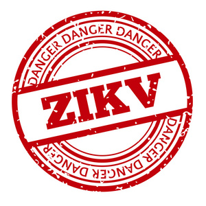 红色和白色 Zika 病毒戳
