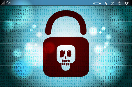 手机木马在屏幕的勒索病毒照片