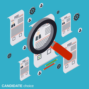 候选人的选择 简历分析 人力资源管理 工作人员研究矢量的概念