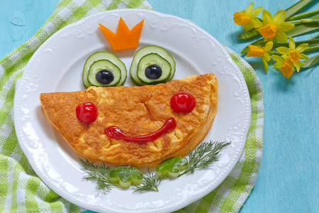 滑稽的微笑青蛙公主煎蛋图片