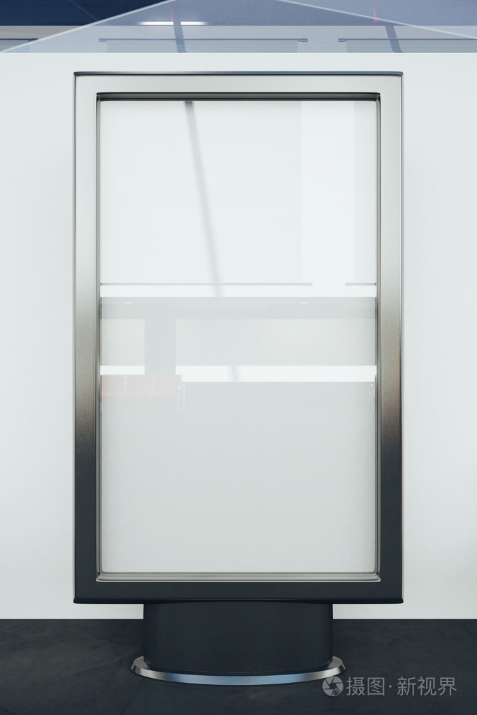 玻璃广告牌白墙
